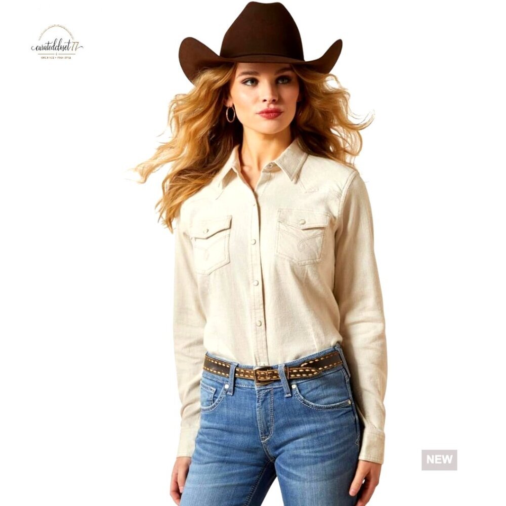 Western Corduroy Button-Down Shirt with Pearl Snaps Regular Fit